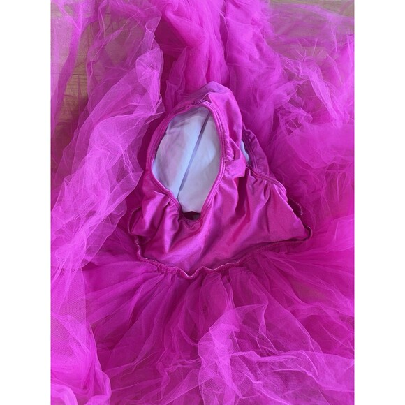 Disney Store Fancy Nancy Leotard Tutu Dance Tulle Girls 7/8 Pink Flowers - Picture 4 of 7